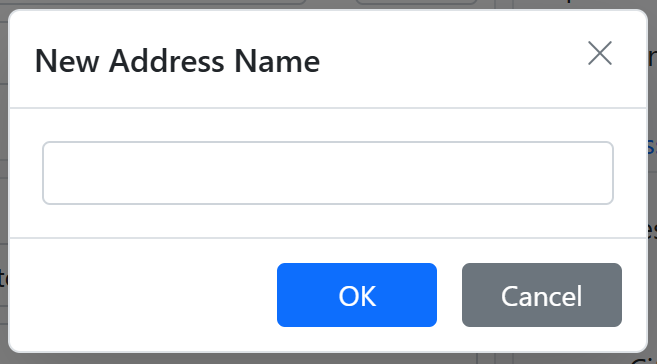 Enter new Address Name