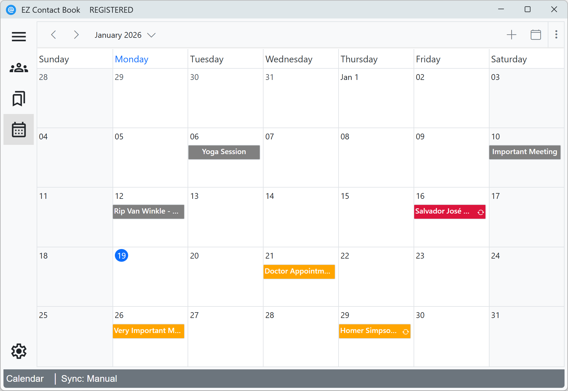 Calendar - Month view