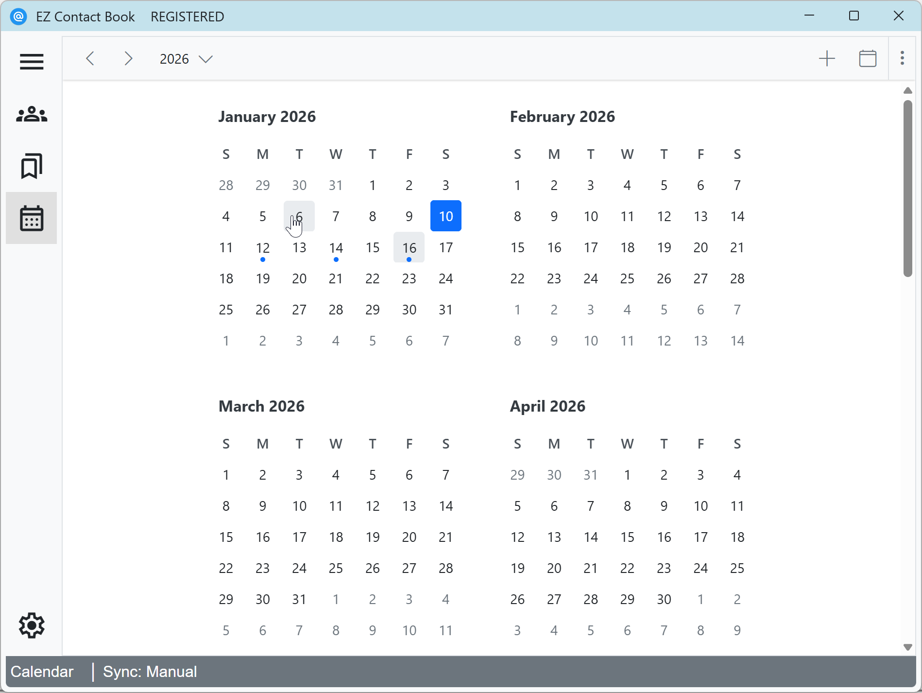 Calendar - Year view
