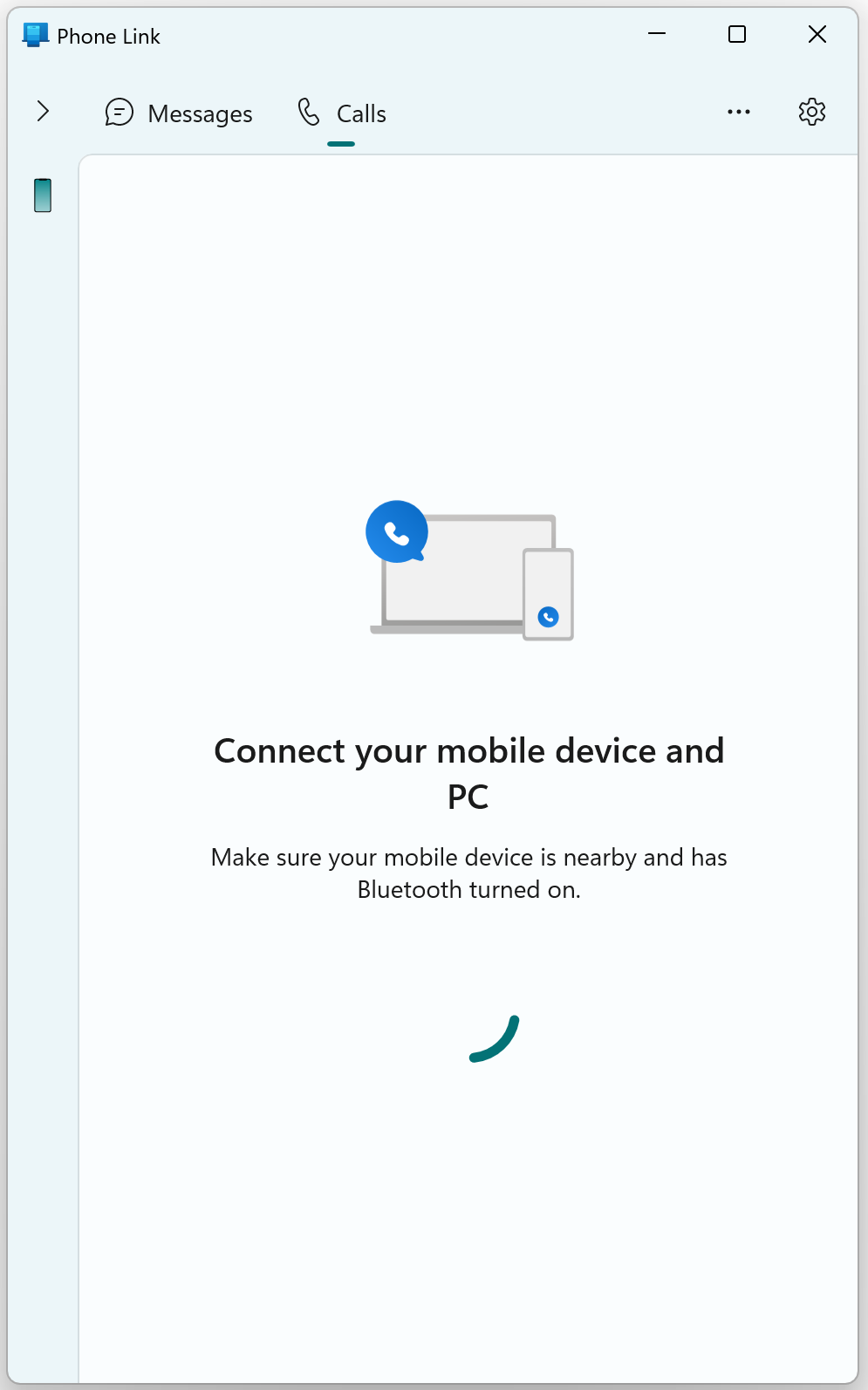 Phone Link connection window