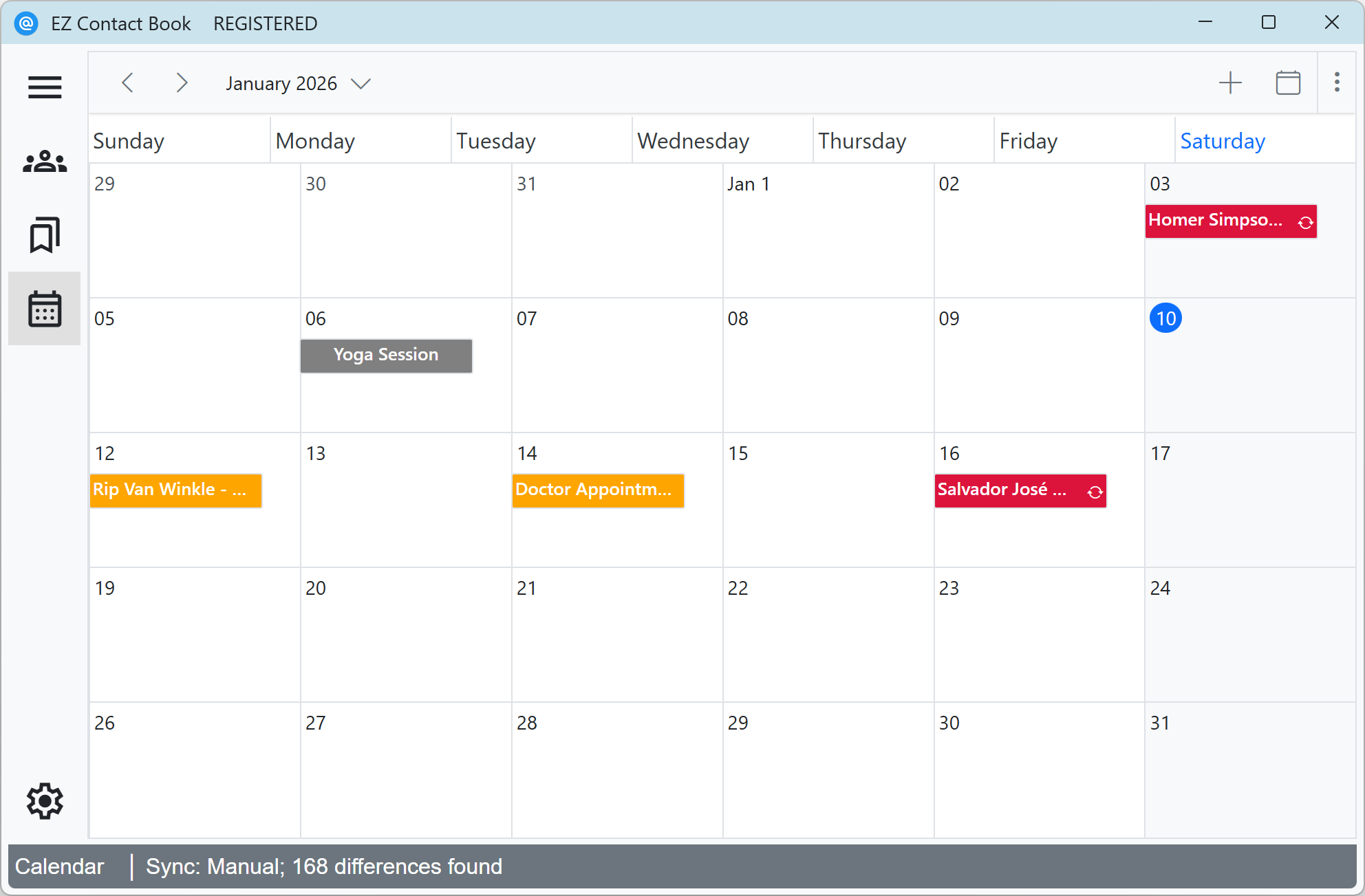 Calendar view